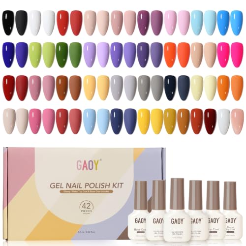 GAOY 42 Pcs Gel Nail Polish Set, 39 All Seasons Colors, UV Gel, Series-B